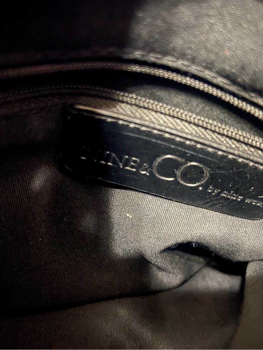 Nine & Co Black Geometric Satchel/Top Handle Bag with Double Handles - Picture 3 of 5